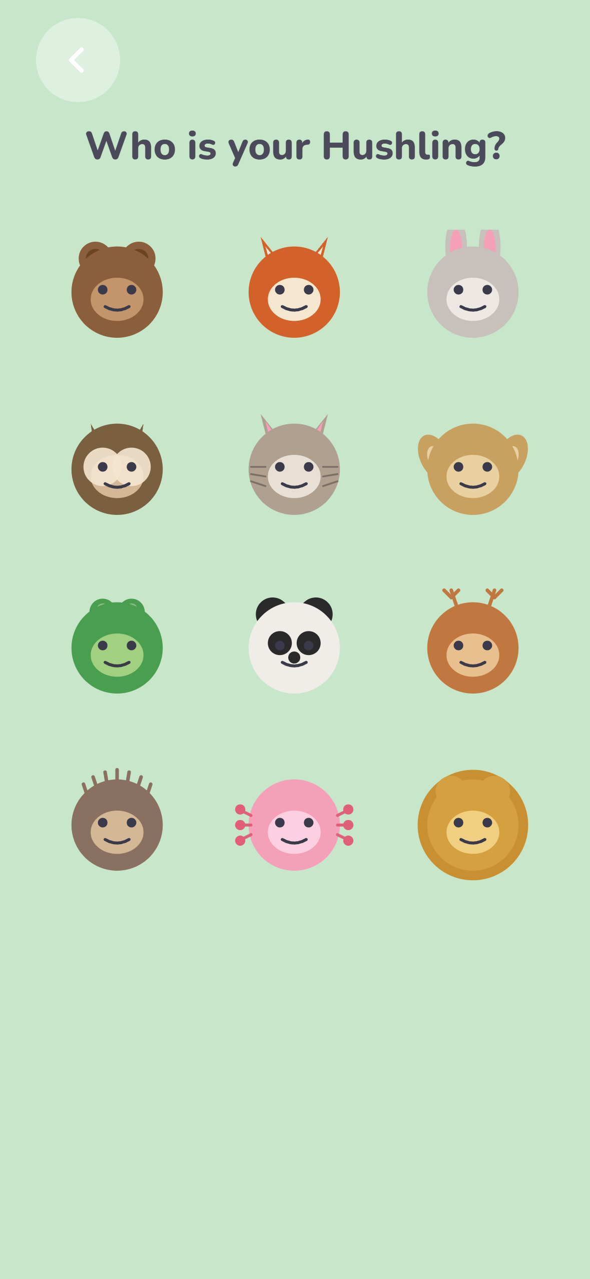 Hushling pick your animal screen